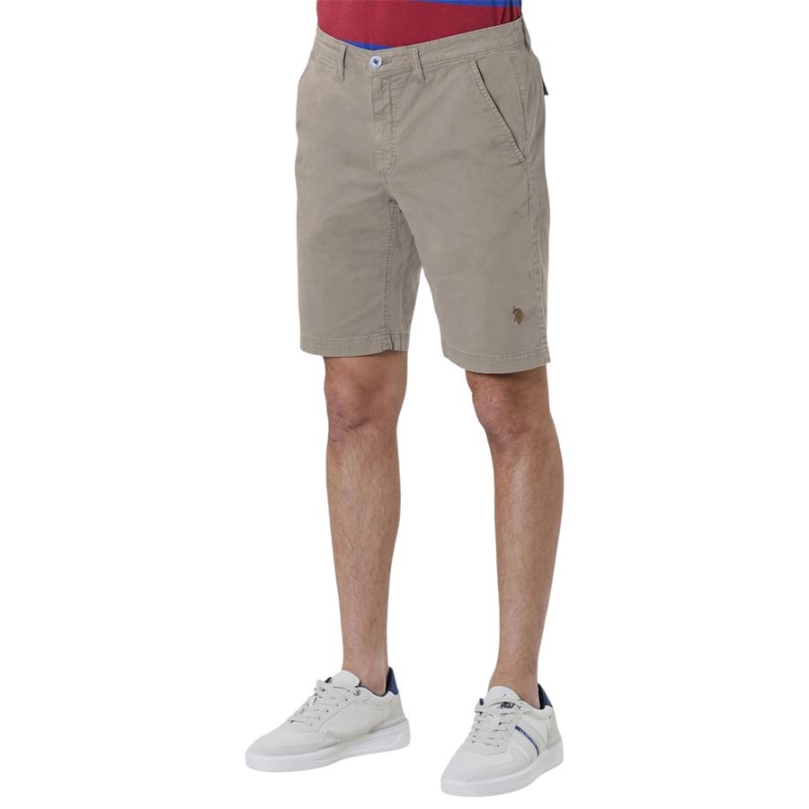 Pantaloni corti chino da uomo in cotone twill stretch con logo U.S. Polo Assn | US41157003428
